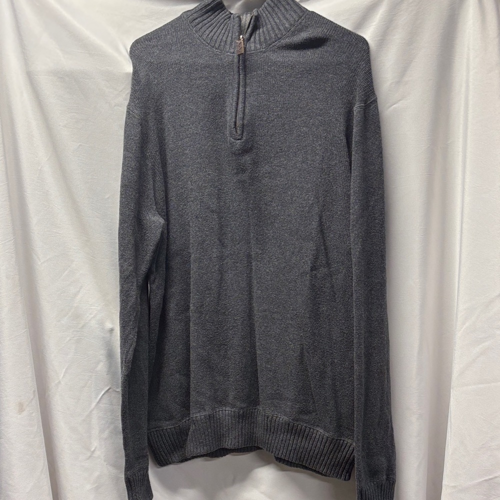 ⛳️Eddie Bauer Men's Charcoal Zip-Up Sweater